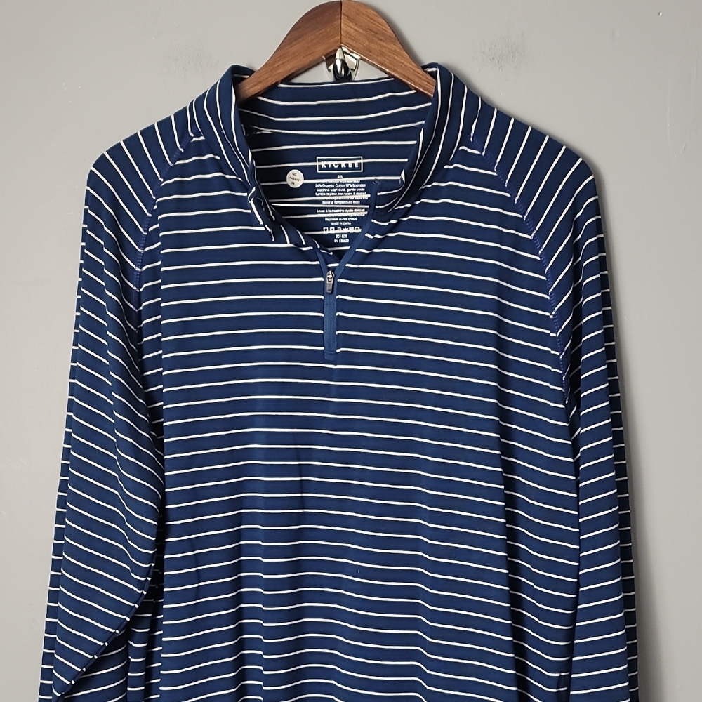 Kickee Pants Mens 3XL Cutter & Buck Tokyo Navy Stripe Long Sleeve Jersey Tee